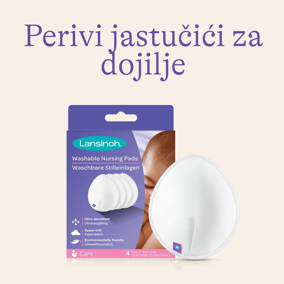 Perivi jastučići za dojilje. 4 kom